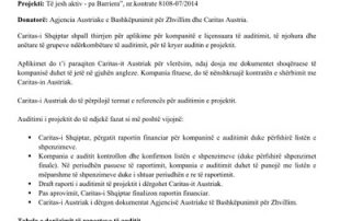 Thirrje per aplikim te kompanive te licensuara te auditimit